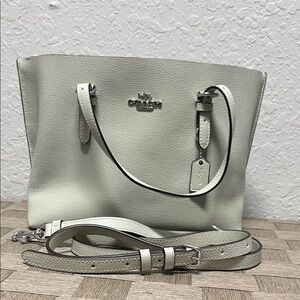 Coach Light Gray Leather Tote